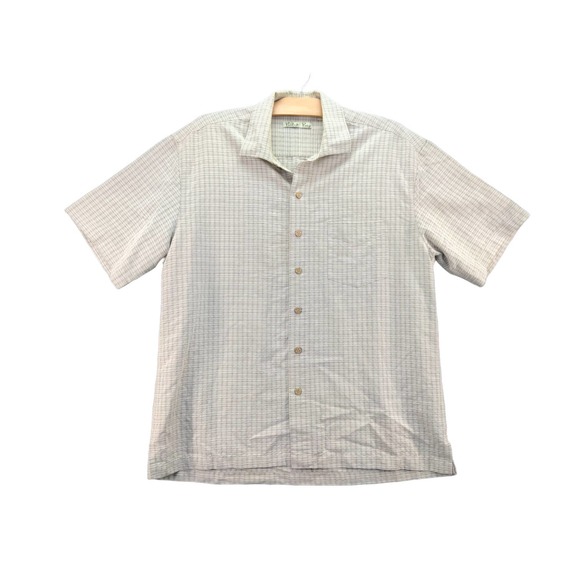 Mens Batik Bay Short Sleeve Button Up Shirt Size L Gray 24W 30L - Picture 1 of 11